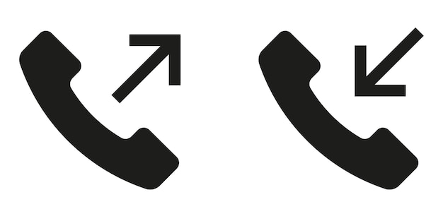 outgoing phone call and incoming call icon. vector illustration eps 10