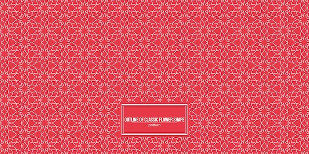 outline of classic flowers pattern
