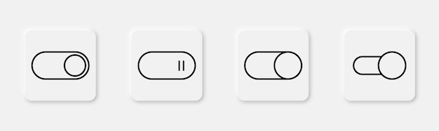 Outline toggle icon set Switch toggle slider Turn off and on toggle Outline switcher icon set