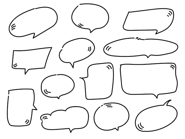 outlines of boxes for quotes and text in cartoon style