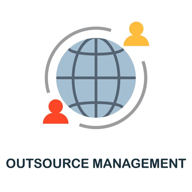 outsource management flat icon from reputation management collection simple line element outsource management symbol for templates web design and infographics