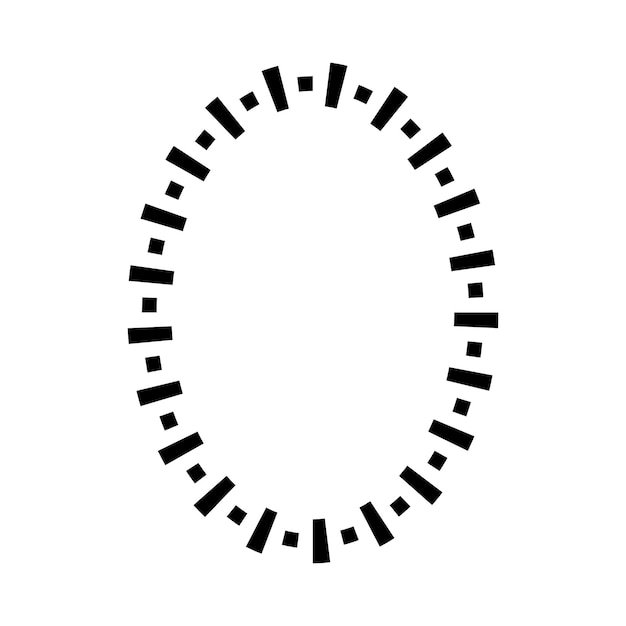 Oval frame round border design shape icon for decorative vintage doodle element for design