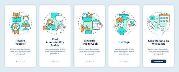 Overcome wok burnout onboarding mobile app screen