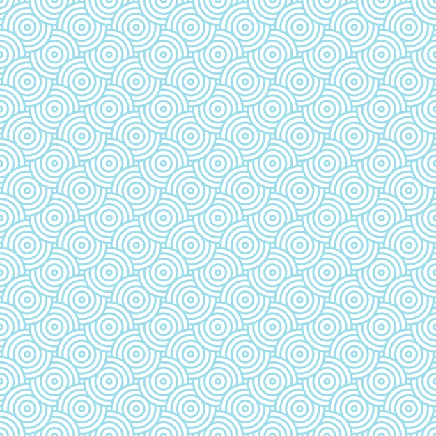 Overlapping light blue circle geometric pattern on white background