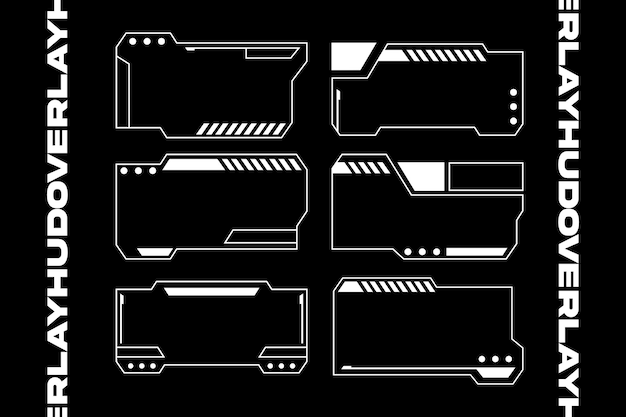 overlay futuristic hud streaming monitor status design vector