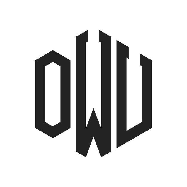 OWU Logo Design Initial Letter OWU Monogram Logo using Hexagon shape