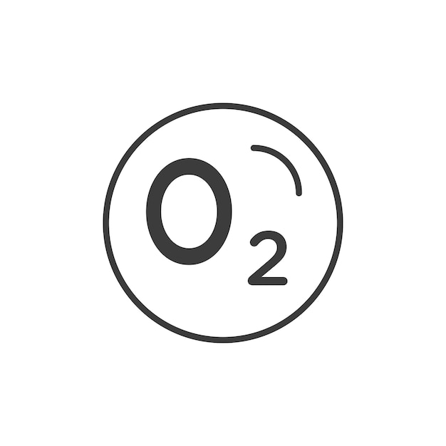 oxygen o2 line icon isolated on white background