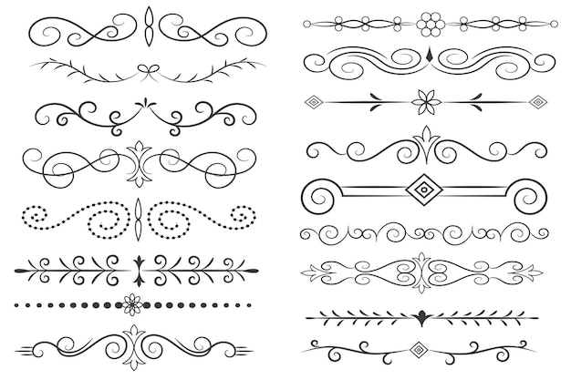 page divider and design elements set of various simple black divider design assorted divider