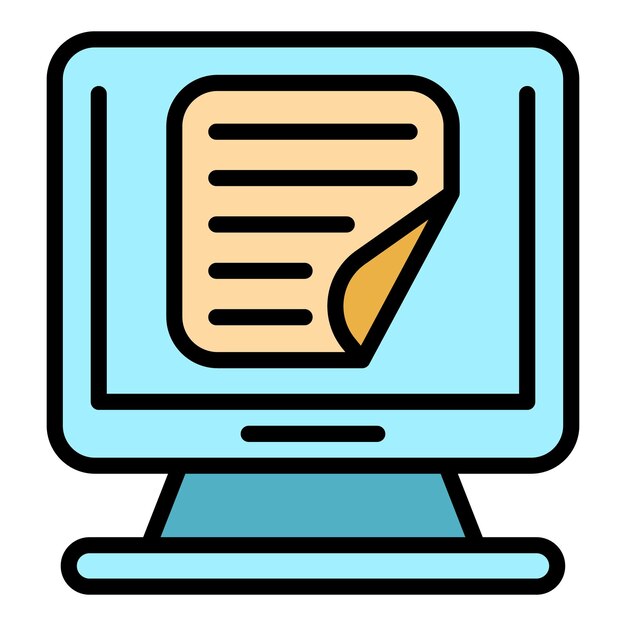 Page read ebook icon Outline page read ebook vector icon color flat isolated