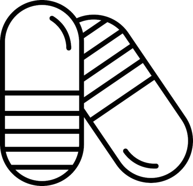 Painkiller Icon Set Pain reduction Medicine pill and capsule Vector Symbol Medical health care tablet Sign