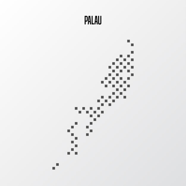 Palau country map made from abstract halftone dot pattern