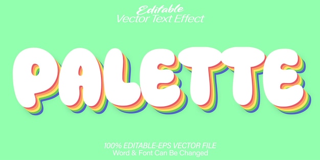 palette vector text effect editable alphabet rainbow holo colour