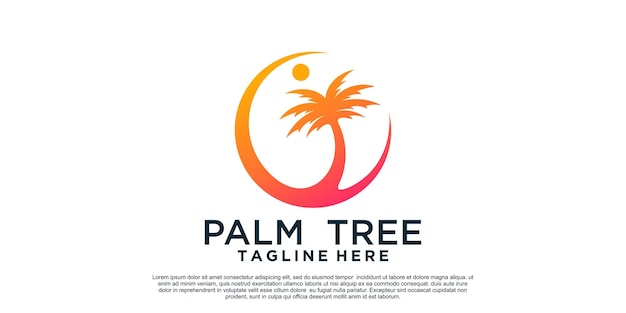 Palm tree logo design with simple concept Premium Vector Part 1