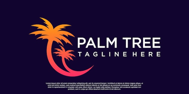 Palm tree logo design with simple concept Premium Vector Part 2