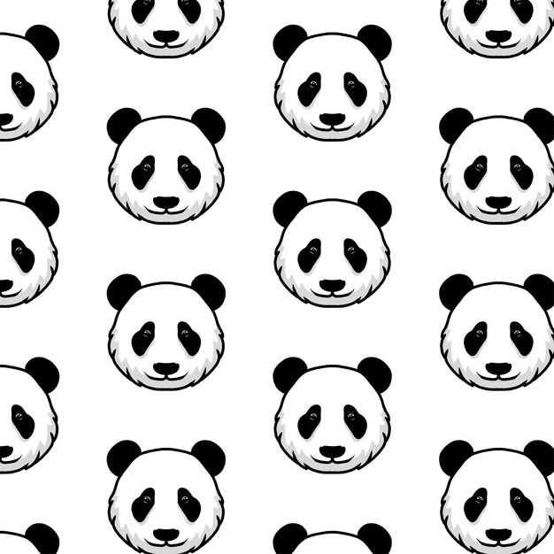 Panda Head Pattern Design Vector