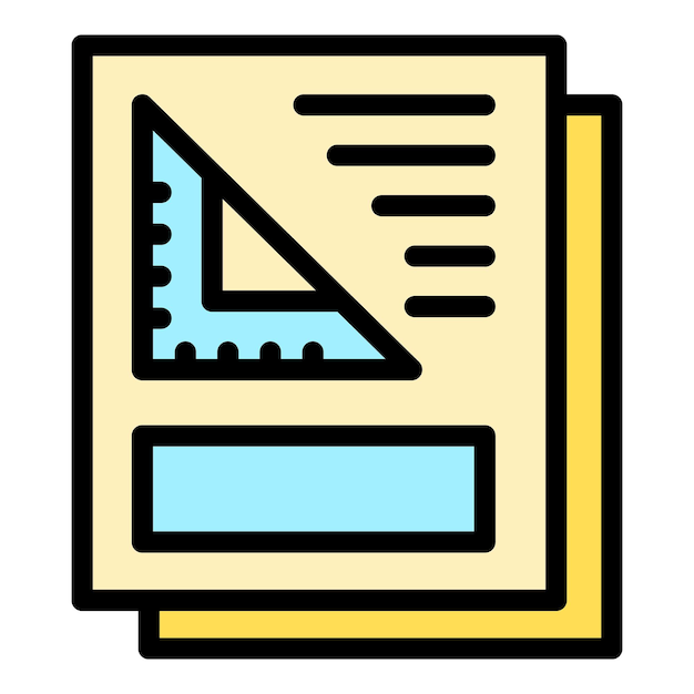 Paper chair icon outline vector Work factory Making process color flat