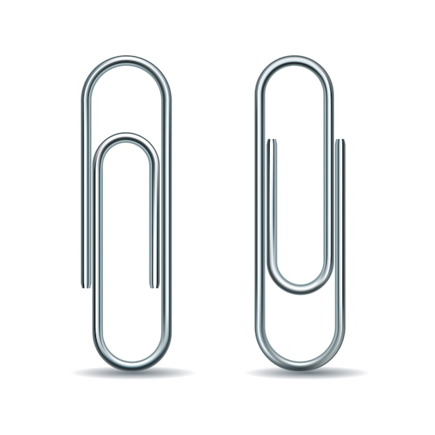 Paper clip  on white background.  illustration