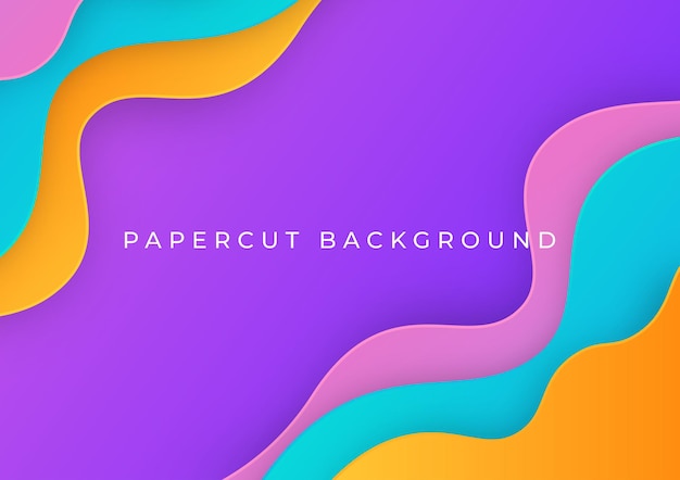 paper cut background with layered curves style vector illustration