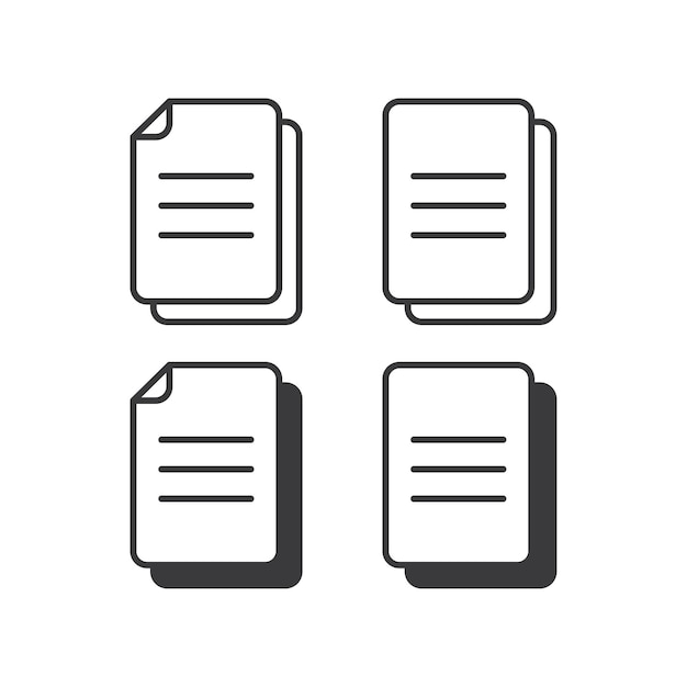 Paper icon set isolated vector illustration