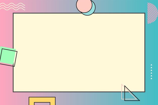 paper note with memphis element and gradient background