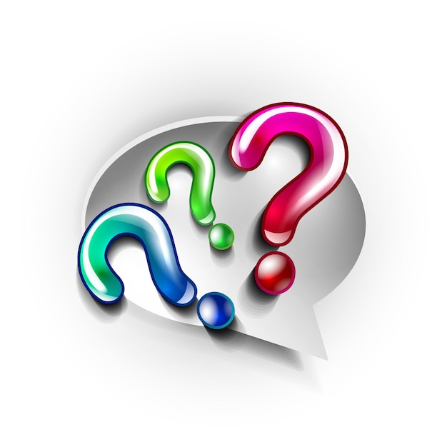 Paper speech bubble and question marks