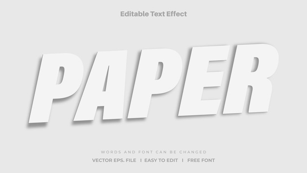 Paper words with editable text effect
