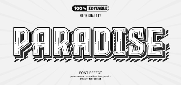 Paradise text effect Editable text effect