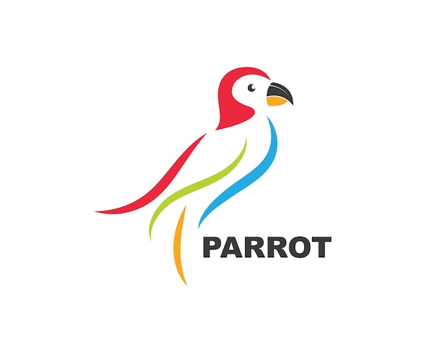 parrot illustration vector icon design template