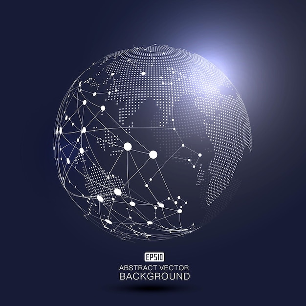 Particle dot and line link geoluminescence technology background
