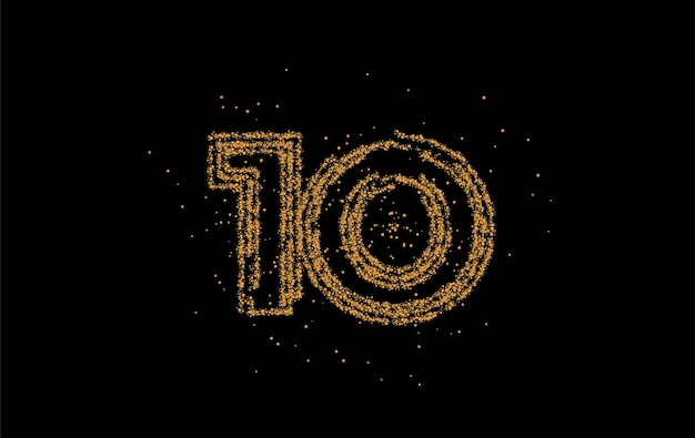 Particle number 10 on the circle text vector Vector Design.