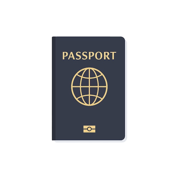 passport design featuring globe icon in flat style elegant and modern vector illustration