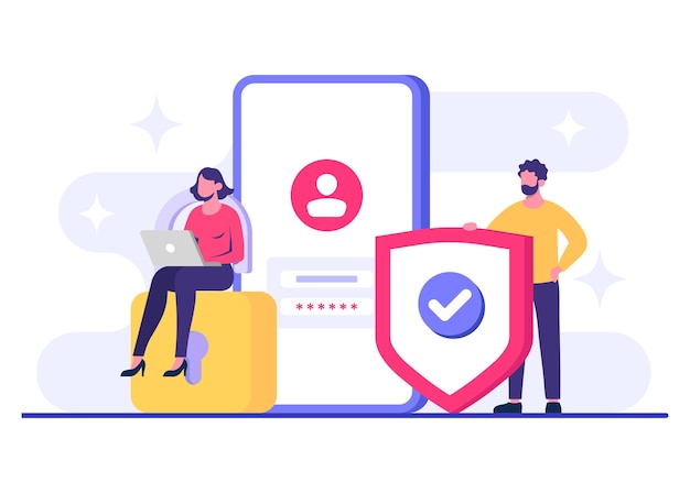 password secure access flat illustration vector template information privacy account protection