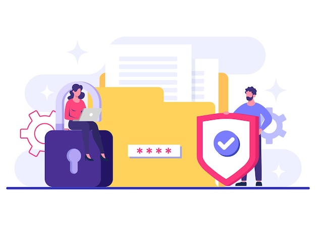 password secure access flat illustration vector template information privacy account protection