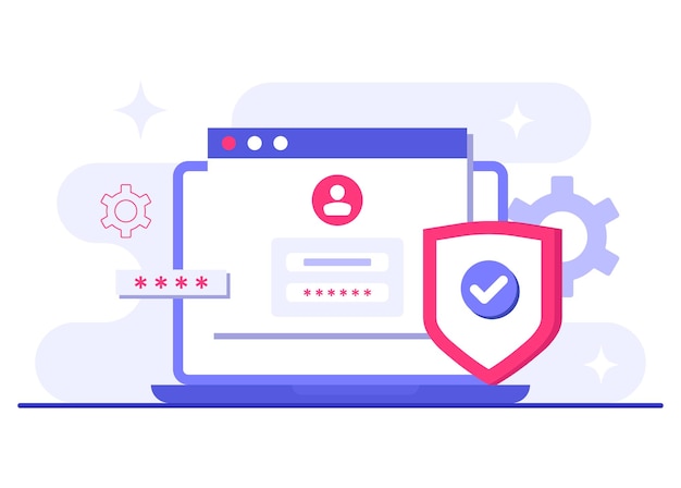 password secure access flat illustration vector template information privacy account protection