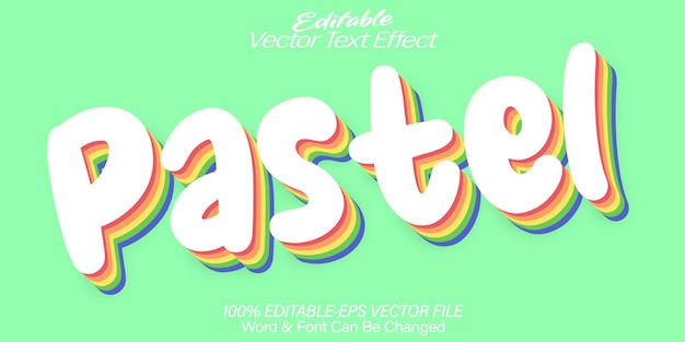 pastel vector text effect editable alphabet color rainbow colorful