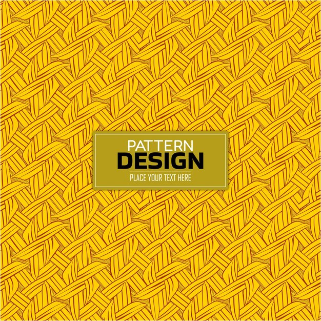 Pattern design template yellow background with a gold design on it