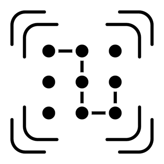 Pattern Recognition Glyph Solid Black Illustration