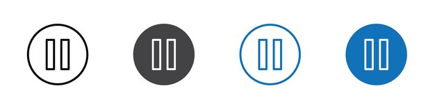 Pause icon flat editable icon mark set