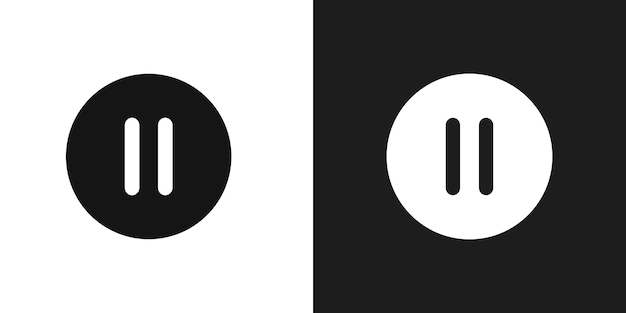 Pause icon line art vector