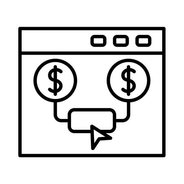 Pay Per Click Line Illustration