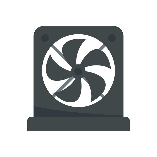 Pc case fan icon Flat illustration of pc case fan vector icon isolated on white background