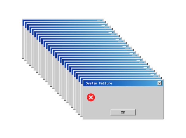 PC Error icons Flat style Vector illustration