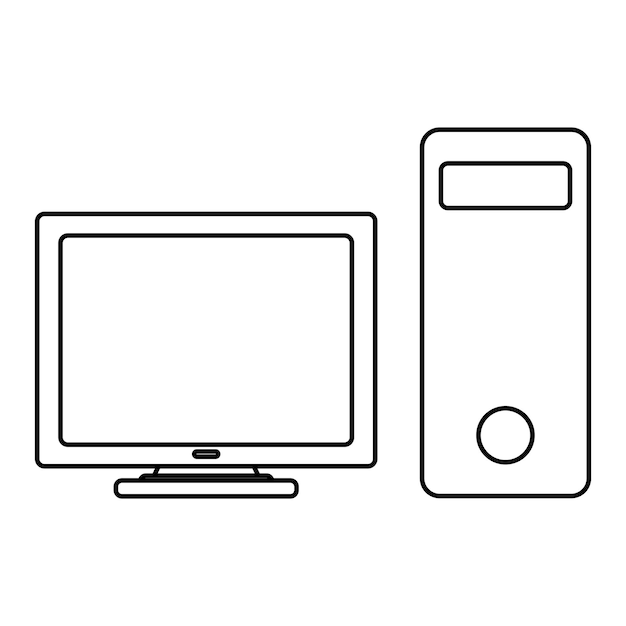 Pc icon vector