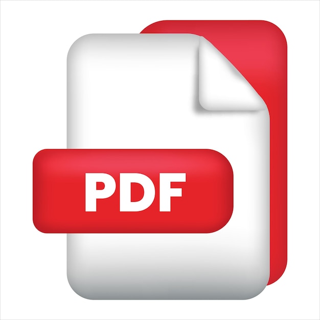 pdf file format icon pdf file format 3d render icon pdf file format document color icon vector
