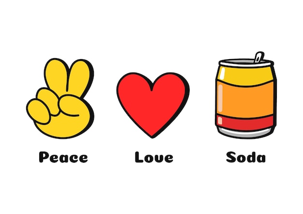 Peace love soda concept print for tshirt