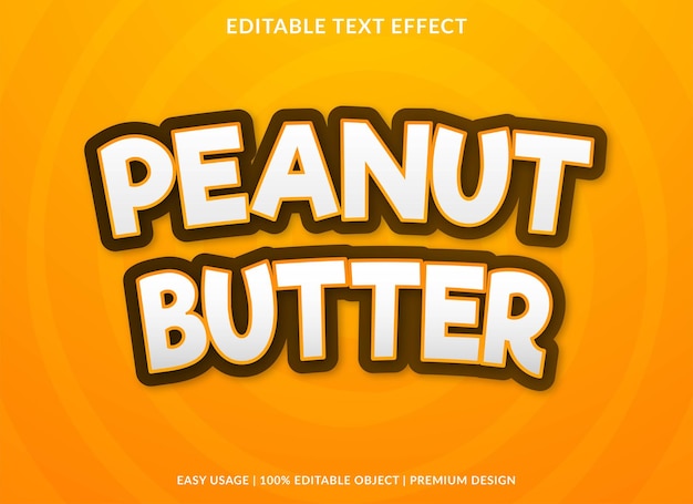 peanut butter text effect template premium style