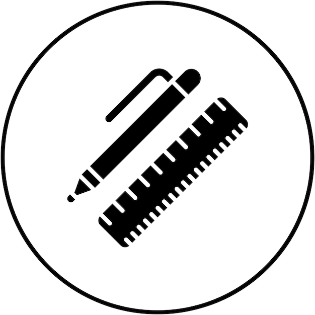 Pen And Ruler icon vector image Can be used for Creativity