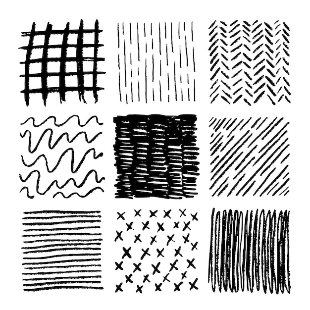 Pencil stroke pattern Pen doodle scrawl Hand drawn sketch texture with pencil lines Cross