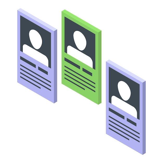 people card recruiter icon isometric of people card recruiter vector icon for web design isolated on white background