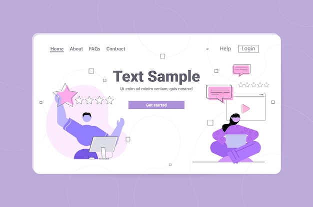 people choosing review stars rating customer feedback satisfaction level online survey concept